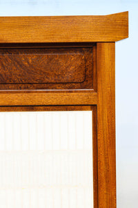 極上けやき珠杢!! 組子入り建具を備えた和の趣き溢れる重厚な衝立 BB3323