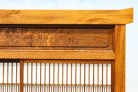 極上けやき珠杢!! 組子入り建具を備えた和の趣き溢れる重厚な衝立 BB3323