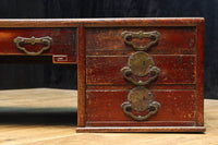 両袖に引き出しを備えた味わい深い文机 BB3326