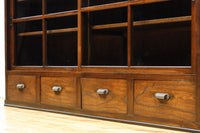 温かみある色彩にゆらゆらガラスが揺らめく十字窓レトロガラスケース BB3328