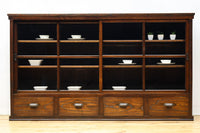 温かみある色彩にゆらゆらガラスが揺らめく十字窓レトロガラスケース BB3328