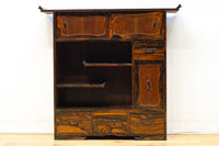 極上の黒柿杢目の上品な面持ちある飾り棚 BB3331