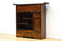 極上の黒柿杢目の上品な面持ちある飾り棚 BB3331