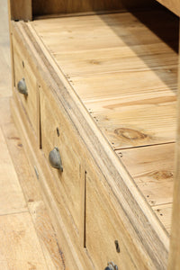 幅1222ミリ‼︎木地色の美しい風合いをした上質なレトロガラスケース BB3336