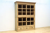 幅1222ミリ‼︎木地色の美しい風合いをした上質なレトロガラスケース BB3336