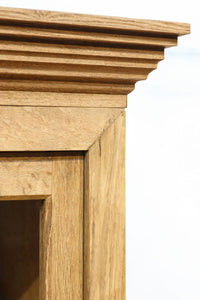 幅1222ミリ‼︎木地色の美しい風合いをした上質なレトロガラスケース BB3336