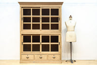 幅1222ミリ‼︎木地色の美しい風合いをした上質なレトロガラスケース BB3336