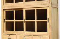 幅1222ミリ‼︎木地色の美しい風合いをした上質なレトロガラスケース BB3336