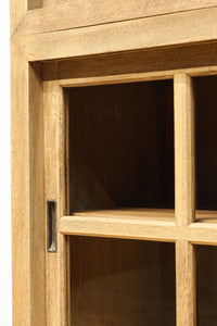 幅1222ミリ‼︎木地色の美しい風合いをした上質なレトロガラスケース BB3336