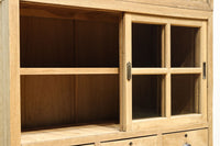 幅1222ミリ‼︎木地色の美しい風合いをした上質なレトロガラスケース BB3336