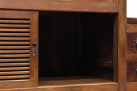 優美なけやき杢目に漆の艶やかな光沢が貫録を漂わす美濃階段箪笥 BB3337