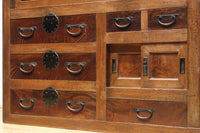 優美なけやき杢目に漆の艶やかな光沢が貫録を漂わす美濃階段箪笥 BB3337