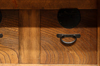 優美なけやき杢目に漆の艶やかな光沢が貫録を漂わす美濃階段箪笥 BB3337