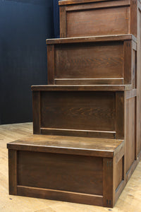 優美なけやき杢目に漆の艶やかな光沢が貫録を漂わす美濃階段箪笥 BB3337