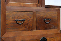 優美なけやき杢目に漆の艶やかな光沢が貫録を漂わす美濃階段箪笥 BB3337