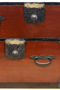 縁起良い装飾金具で雅な面持ちある二本松衣裳箪笥 BB3368