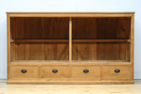 温もり溢れる木地色のオークレトロガラスケース BB3383