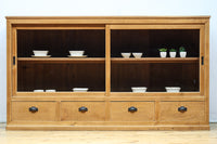 温もり溢れる木地色のオークレトロガラスケース BB3383