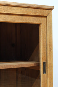 温もり溢れる木地色のオークレトロガラスケース BB3383