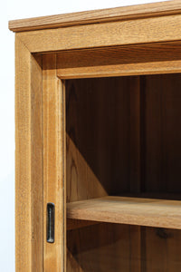 温もり溢れる木地色のオークレトロガラスケース BB3383