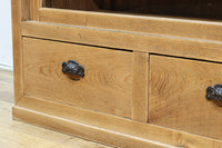 温もり溢れる木地色のオークレトロガラスケース BB3383