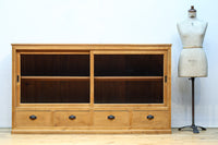 温もり溢れる木地色のオークレトロガラスケース BB3383