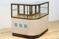 L-shaped glass display case BB3428