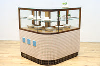 L-shaped glass display case BB3428