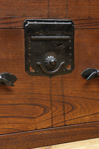 穏やかなケヤキ杢目が浮かぶ時代のローチェスト BB3440