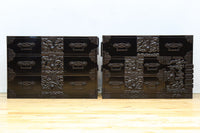 極上‼︎ 縁起の良い絵柄の装飾金具で華やかに飾られた庄内六丁曳き衣裳箪笥 BB3454