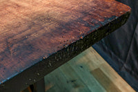 頑丈な鉄脚を味わいある天板と組み合わせた創作テーブル Ba7799