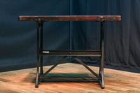 頑丈な鉄脚を味わいある天板と組み合わせた創作テーブル Ba7799