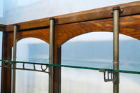 当時のオリジナルの棚受けが素敵な大型レトロショーケース Ba7993