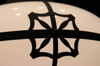 雪洞笠に真鍮帯装飾を施した気品漂う大型シャンデリア DC3841