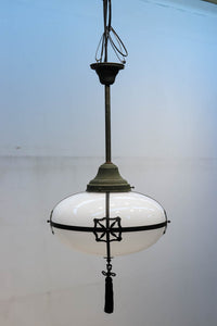 雪洞笠に真鍮帯装飾を施した気品漂う大型シャンデリア DC3841