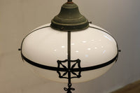 雪洞笠に真鍮帯装飾を施した気品漂う大型シャンデリア DC3841