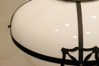 雪洞笠に真鍮帯装飾を施した気品漂う大型シャンデリア DC3841