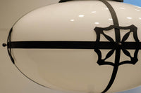 雪洞笠に真鍮帯装飾を施した気品漂う大型シャンデリア DC3841