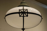 雪洞笠に真鍮帯装飾を施した気品漂う大型シャンデリア DC3841