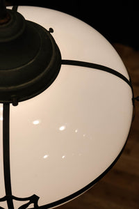 雪洞笠に真鍮帯装飾を施した気品漂う大型シャンデリア DC3841