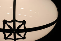 雪洞笠に真鍮帯装飾を施した気品漂う大型シャンデリア DC3841