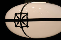 雪洞笠に真鍮帯装飾を施した気品漂う大型シャンデリア DC3841