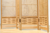 綺麗な杢目模様を作る格子造りの四つ折り衝立 DC8478