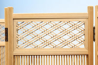 綺麗な杢目模様を作る格子造りの四つ折り衝立 DC8478