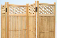 綺麗な杢目模様を作る格子造りの四つ折り衝立 DC8478