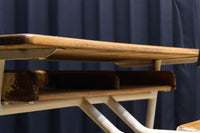 珍品!! 白パイプが可愛らしい子供用の一体型テーブル椅子 DC4837