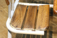 珍品!! 白パイプが可愛らしい子供用の一体型テーブル椅子 DC4837