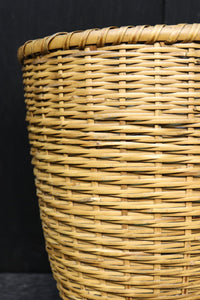 変わりデザイン!! 開口部が広い竹編みカゴ DC4994