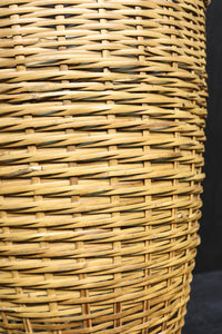 変わりデザイン!! 開口部が広い竹編みカゴ DC4994