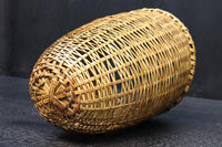 変わりデザイン!! 開口部が広い竹編みカゴ DC4994